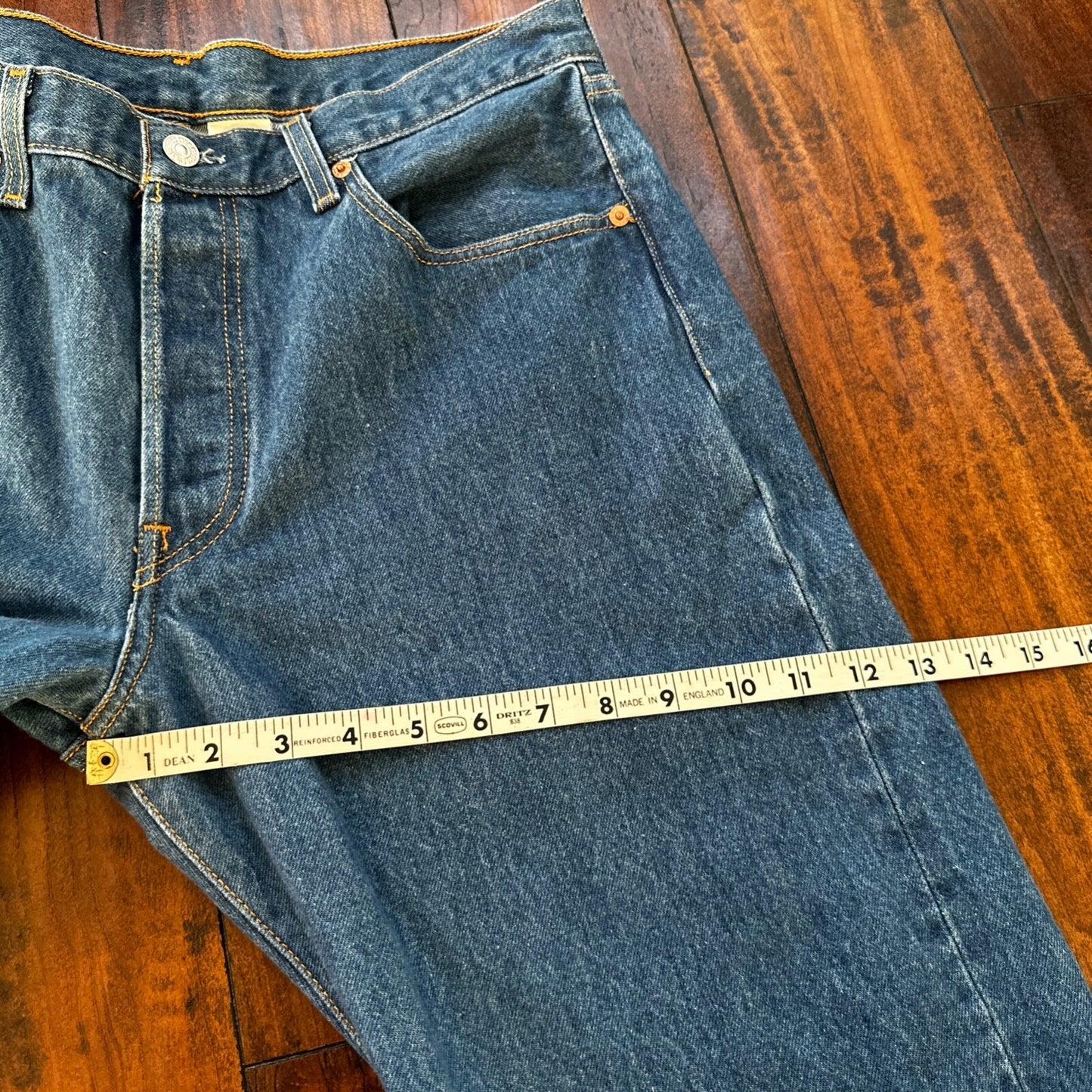 VTG Levis 501 XX Button Fly 90s Y2K Jeans Denim Straight Capri 35x30 Act 32x25