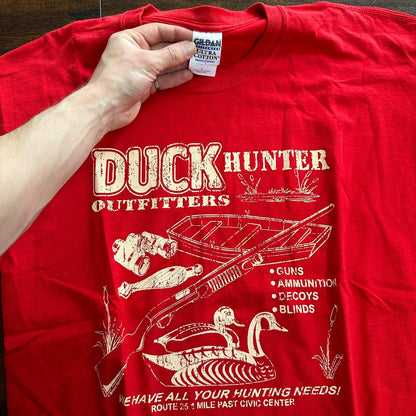 Duck Hunter Vintage T Shirt Swimming Canoe Row Gun Red Y2K Hunting Cool Country