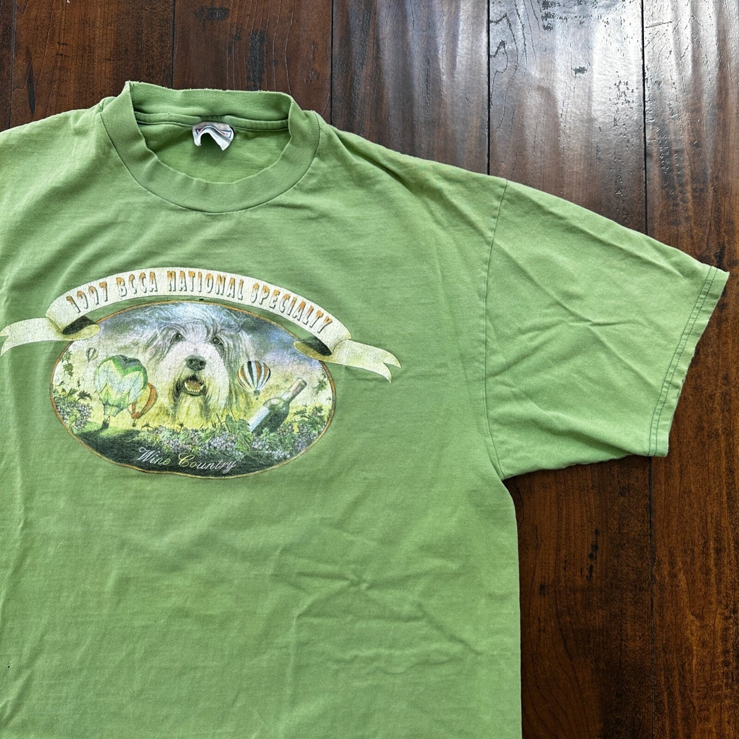 Dogs Love Green Vintage T Shirt Wine Country Oregon Animals Love Cute Hanes 90s