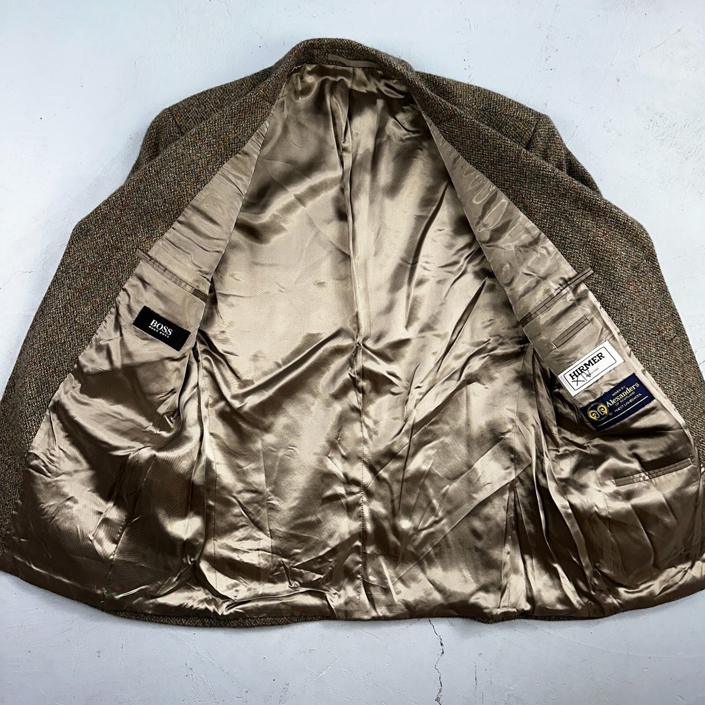 VTG Hugo Boss Alexander Scotland Wool 40 Short Sport Coat Blazer Jacket Tweed