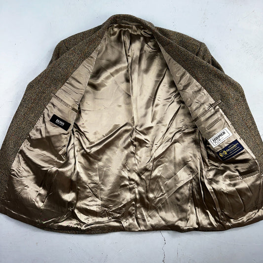 VTG Hugo Boss Alexander Scotland Wool 40 Short Sport Coat Blazer Jacket Tweed