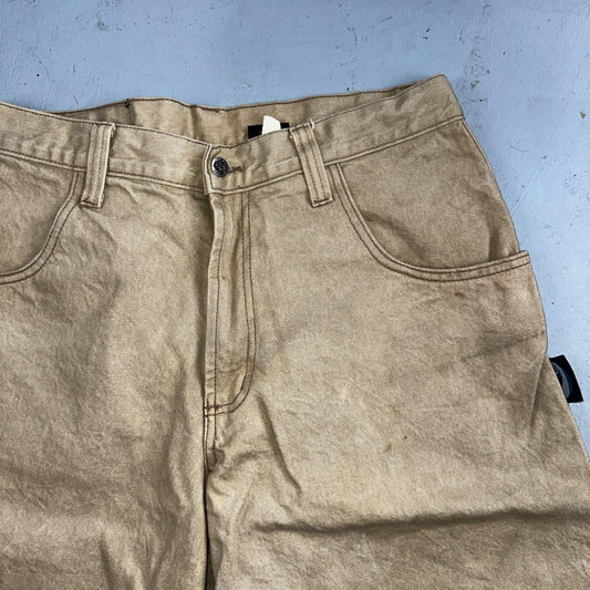 Vintage Interstate IS Y2K Baggy Skate Rave Light Jean Shorts USA 90s Size 34