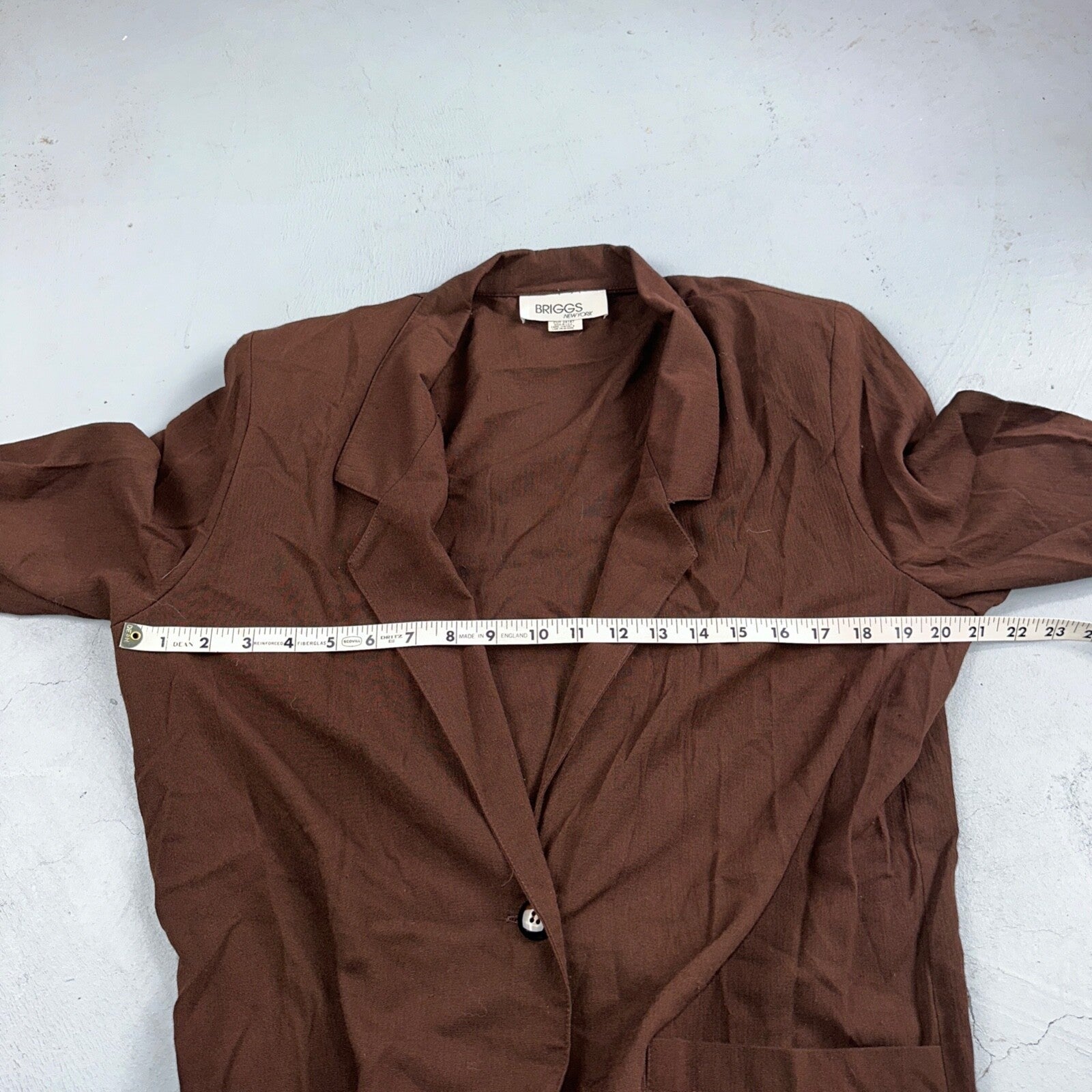 Briggs New York 2 Pc Womens 12 Brown Stretch Pants Blazer Vintage USA 80s