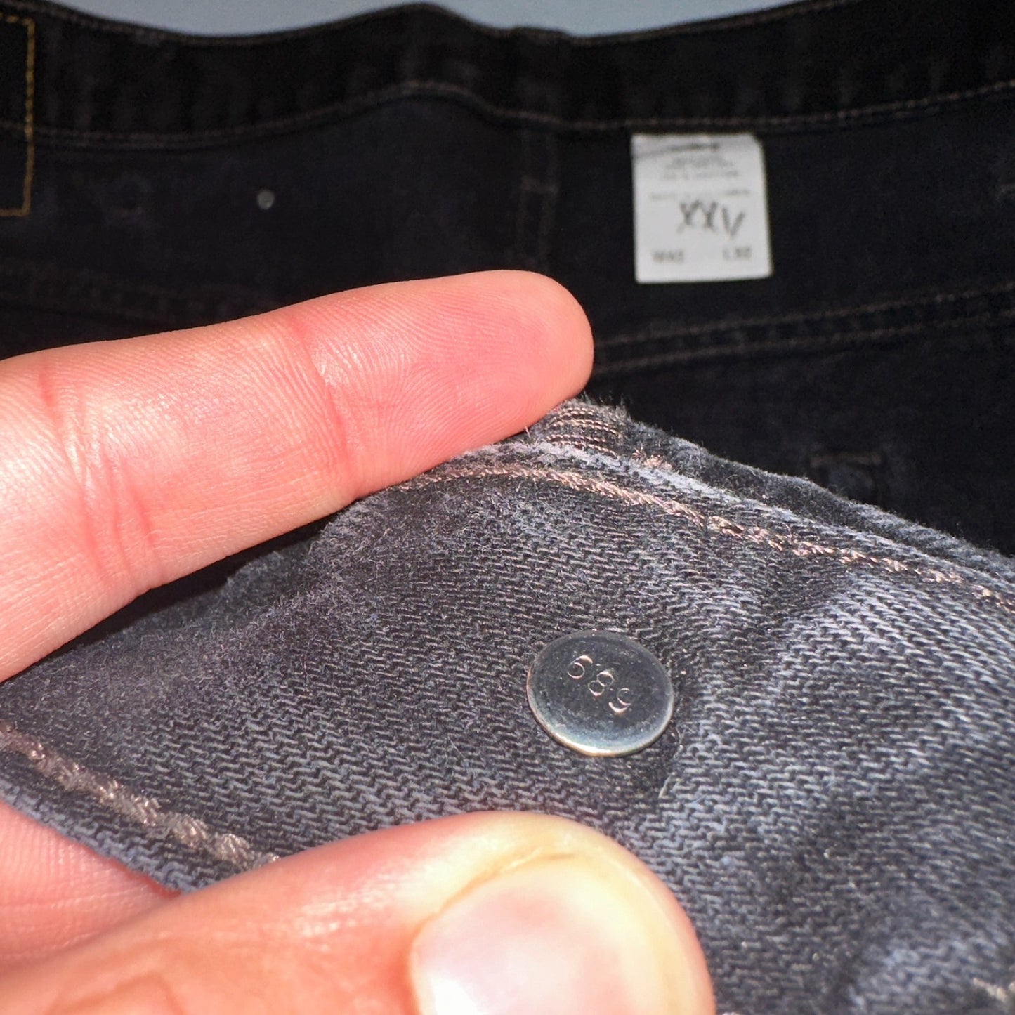 Levis 501 Vintage Y2K 90s XX Straight Leg Jeans Black Dark Wash 42x32 Act 41x31