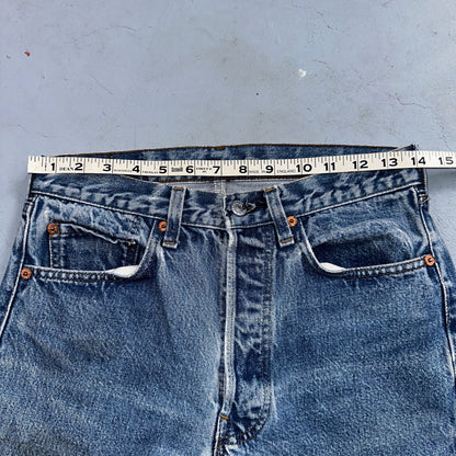 Levis 501 Vintage 80s Redline Selvedge USA XX Jeans Light Wash Stained Act 28X33