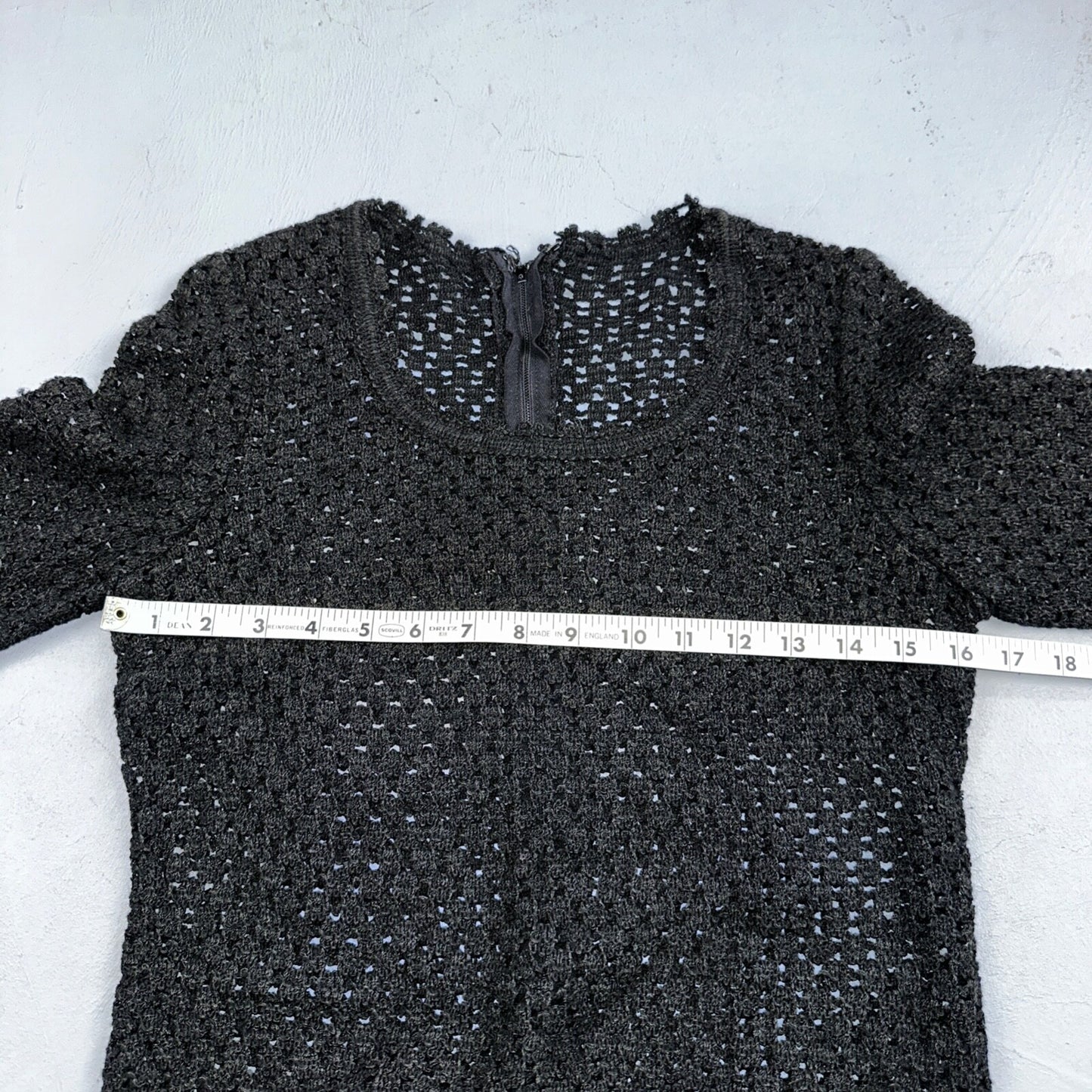 Vtg 60s 70s Lace Dress Fit Rockabilly Simple Black Midi Long Sleeve Talon