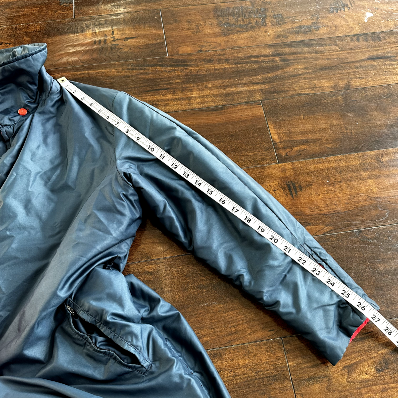 Vintage 50s Comfy Puffer Coat Jacket Womens Metallic Talon Zipper 60s Navy