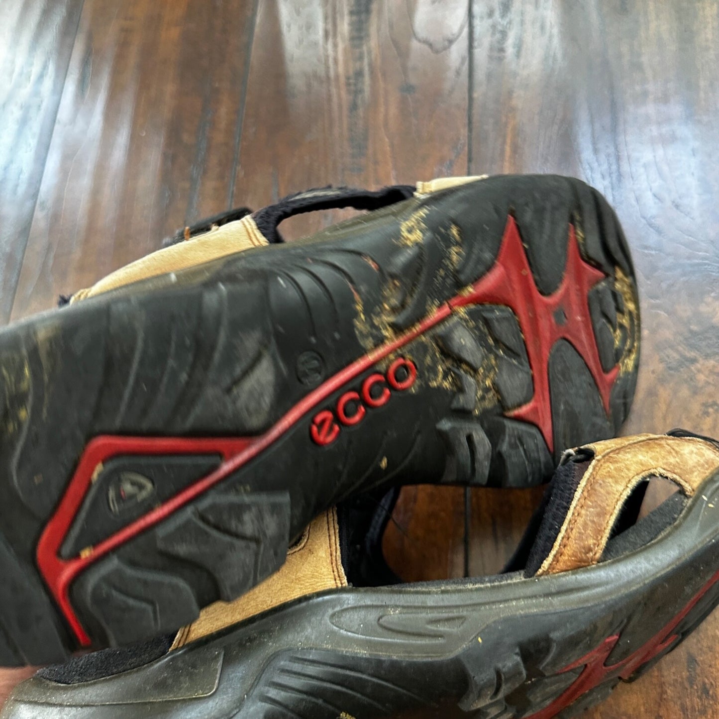 ECCO Yukatan Receptor Brown Leather Sport Sandal Shoes Mens EU 44