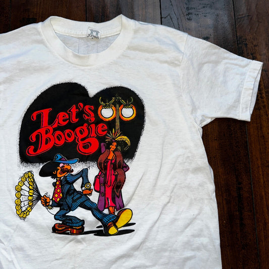 Lets Boogie Music Record 1970s Vintage T Shirt 70s Robert Crumb Rare Dance