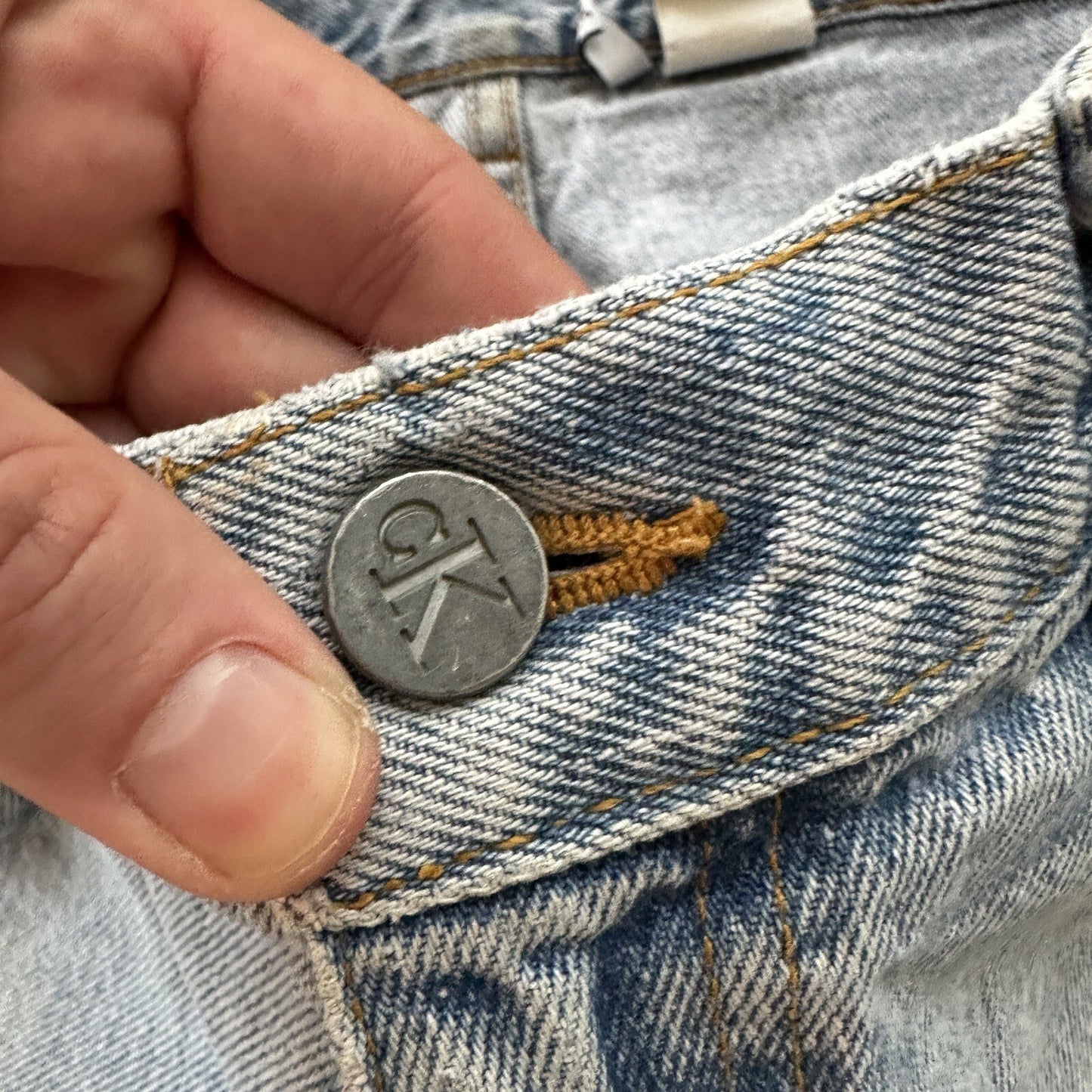 Vintage Calvin Klein Jeans Mens 34 Blue Stonewash 1990s USA 90s 31x27 Light