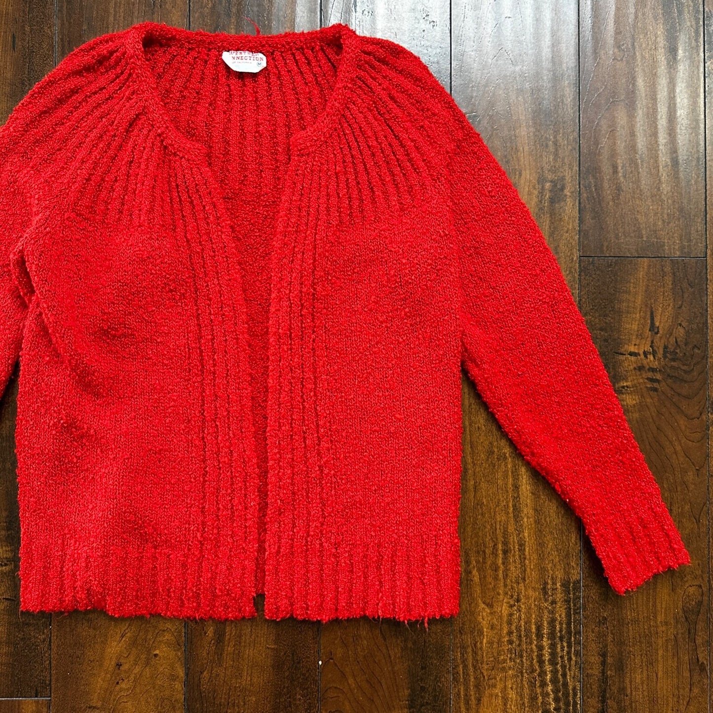 VTG Western Connection Sweater Red Women's M Rockabilly Terry Cotton Look