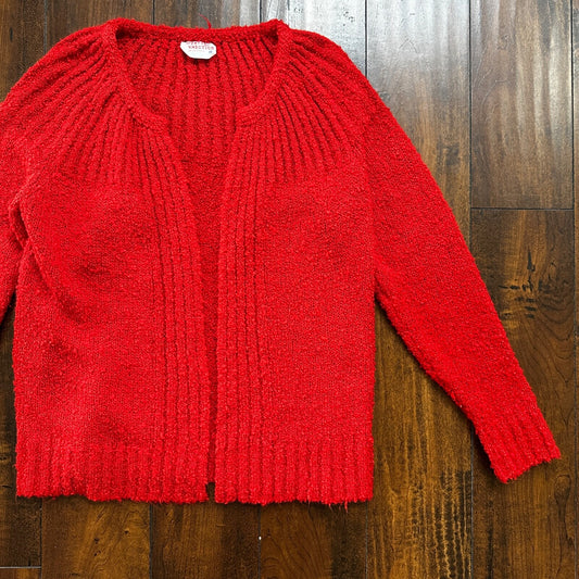 VTG Western Connection Sweater Red Women's M Rockabilly Terry Cotton Look