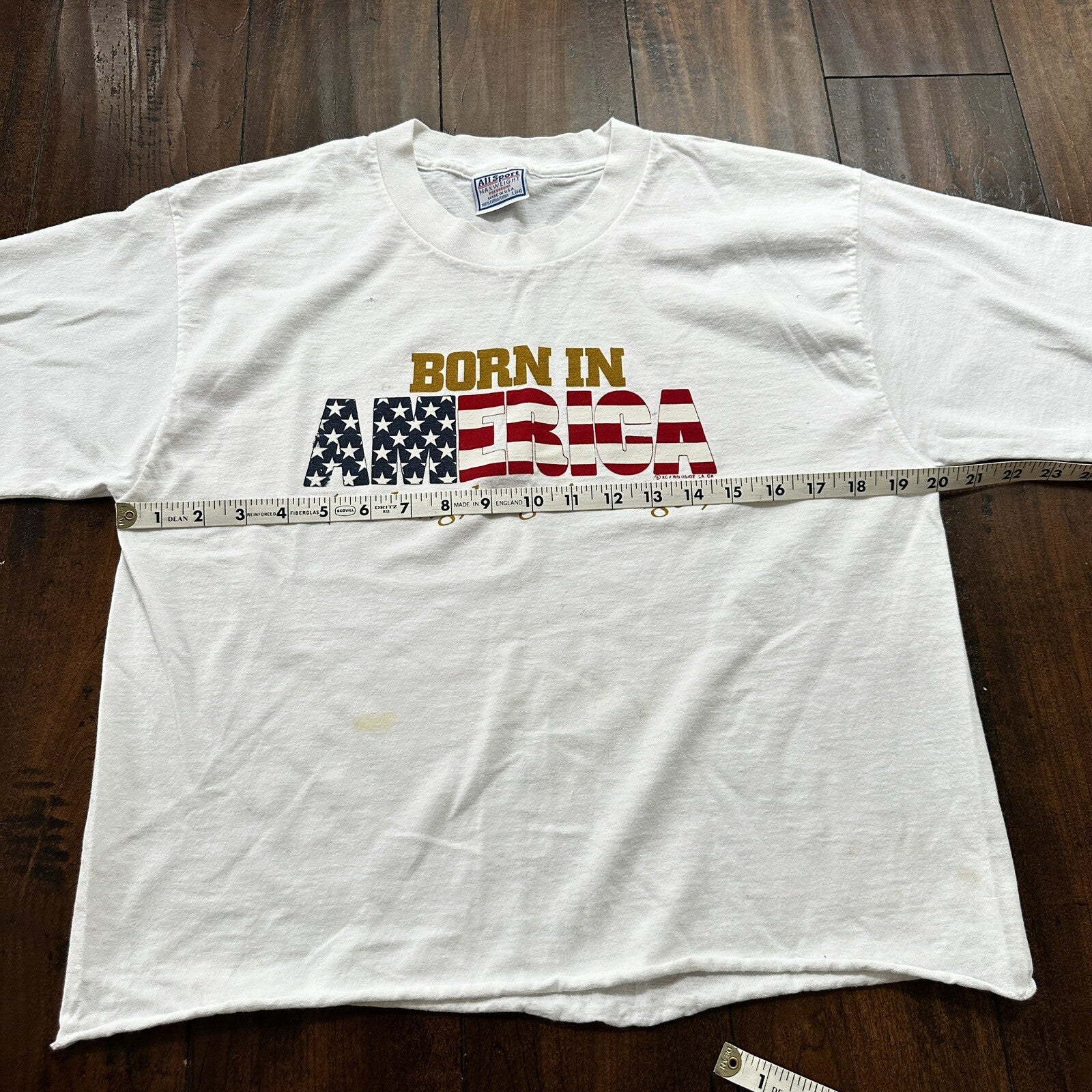 Vintage Born In America A Long Time Ago T Shirt 90s Crop Top USA Funny Humor