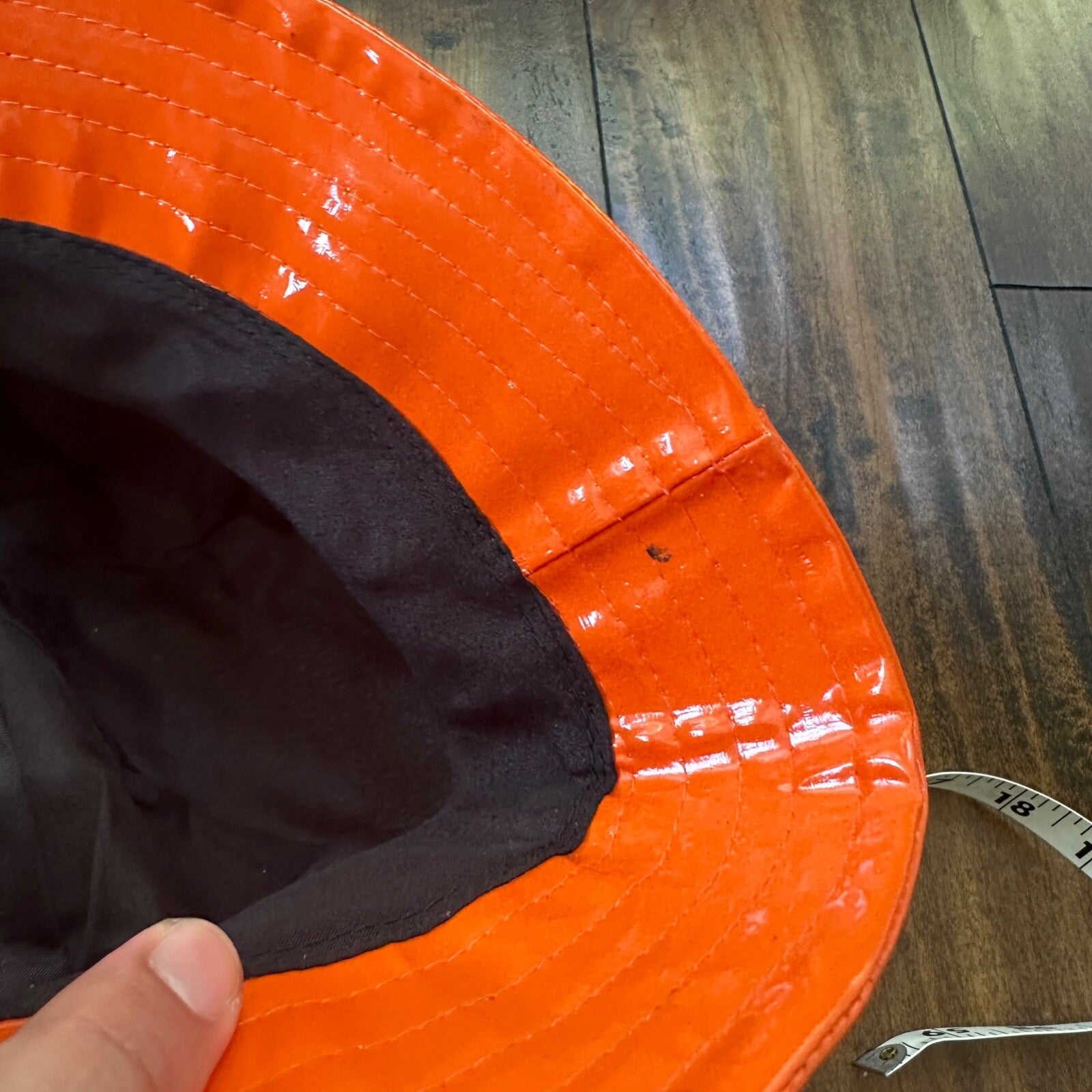 Y2K David & Young Women's Solid Rain Bucket Hat Orange VTG style 90s Cool Cap