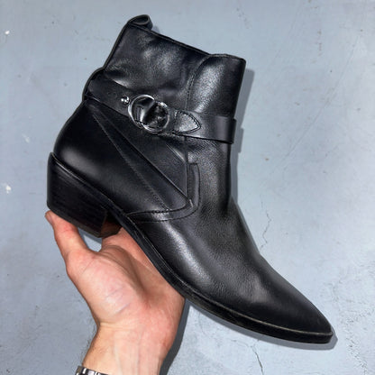 Rebecca Minkoff Boots Kichi Pointed Toe Bootie Black Leather Size 9.5