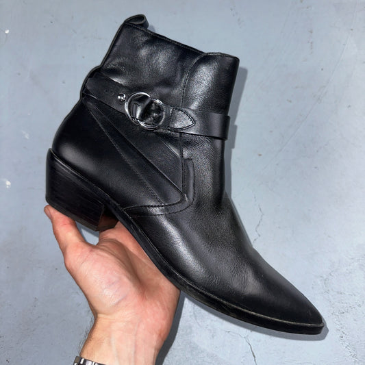 Rebecca Minkoff Boots Kichi Pointed Toe Bootie Black Leather Size 9.5