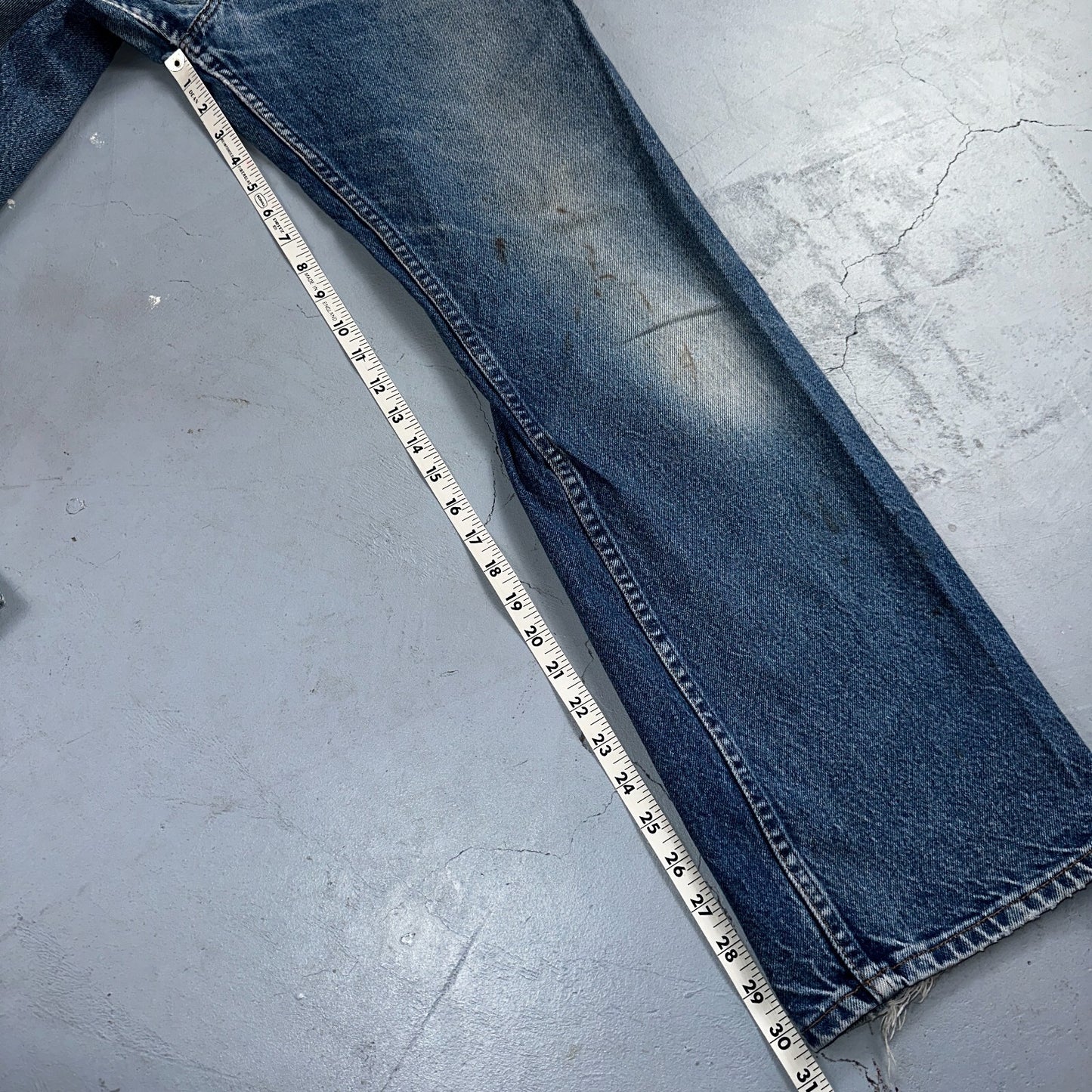 Levis 517 Vintage 90s Canada Orange Tab Bootcut Flare Blue Worn Jeans Act 38x30