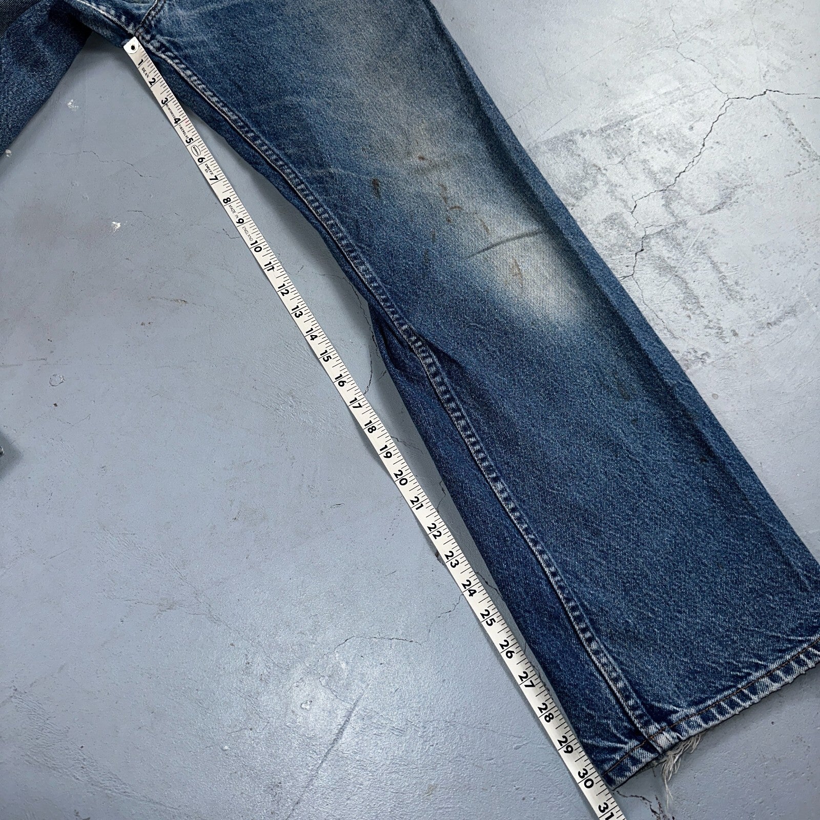 Levis 517 Vintage 90s Canada Orange Tab Bootcut Flare Blue Worn Jeans Act 38x30