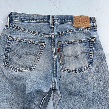 Levis 501 Vintage 80s Redline Selvedge USA Light Jeans Thrashed 32x36 Act 29x32