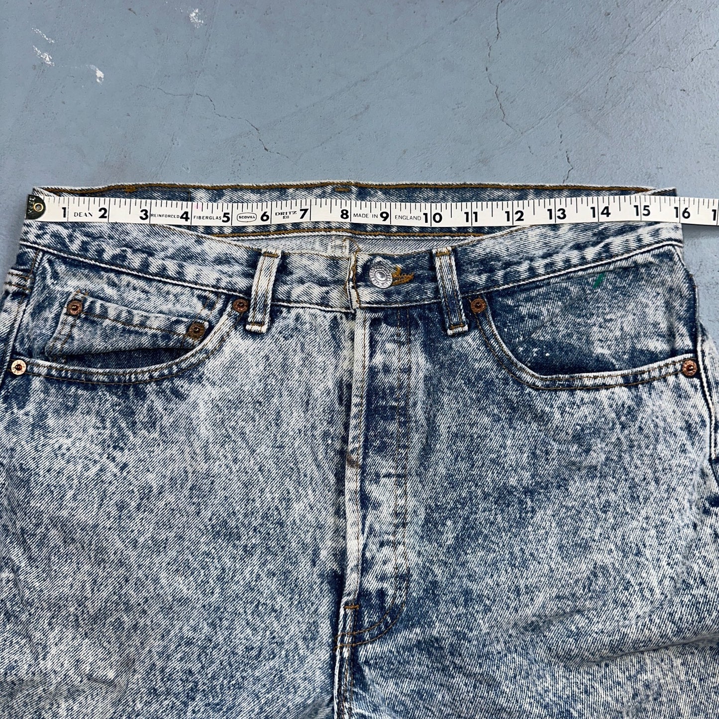 Levis 501 Vintage 80s USA XX Straight Leg Jeans Blue Acid Wash 32x34 Act 31x33