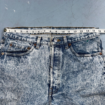 Levis 501 Vintage 80s USA XX Straight Leg Jeans Blue Acid Wash 32x34 Act 31x33