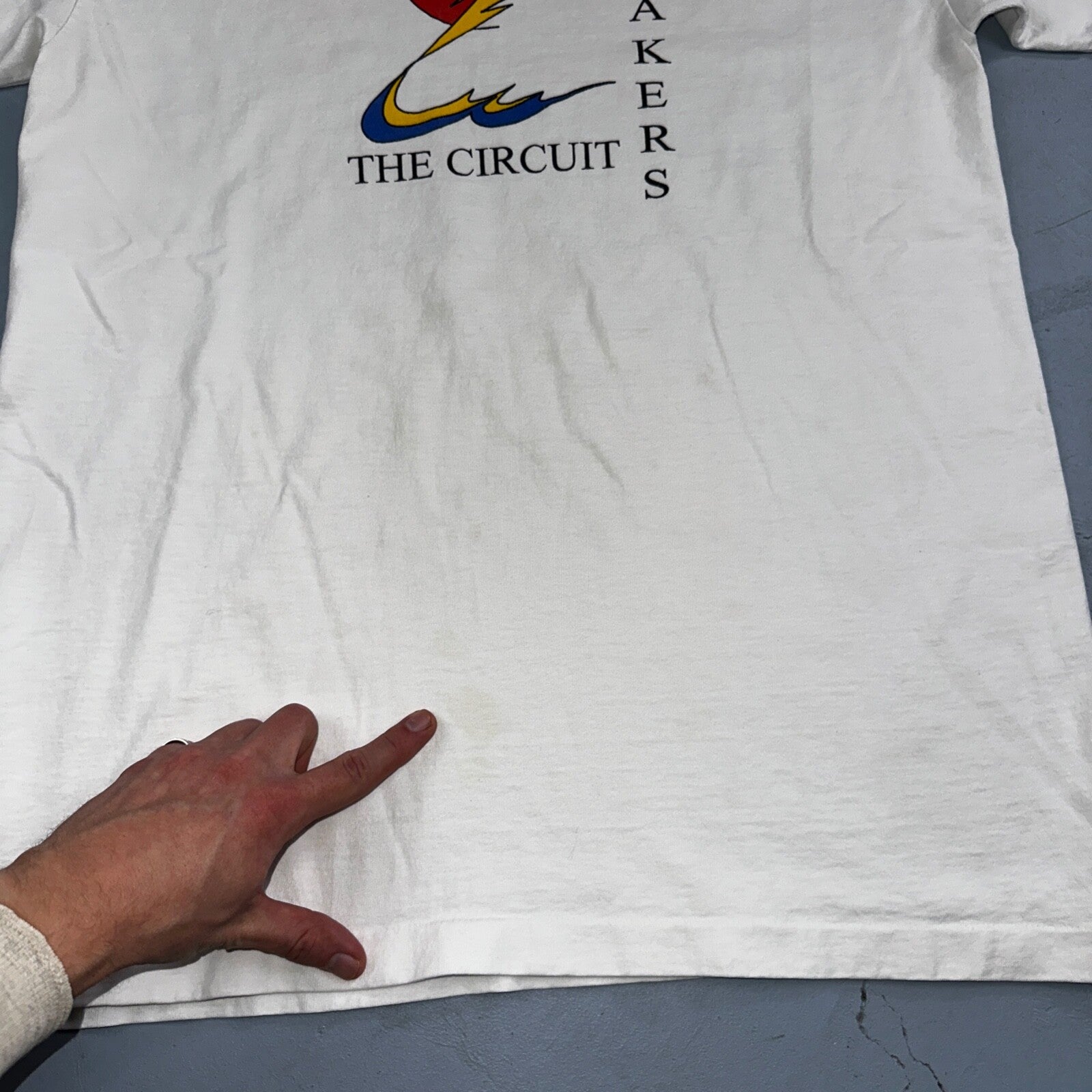 Circuit Breakers VTG T Shirt 90s Single Stitch Sun Electric Graphic Large White