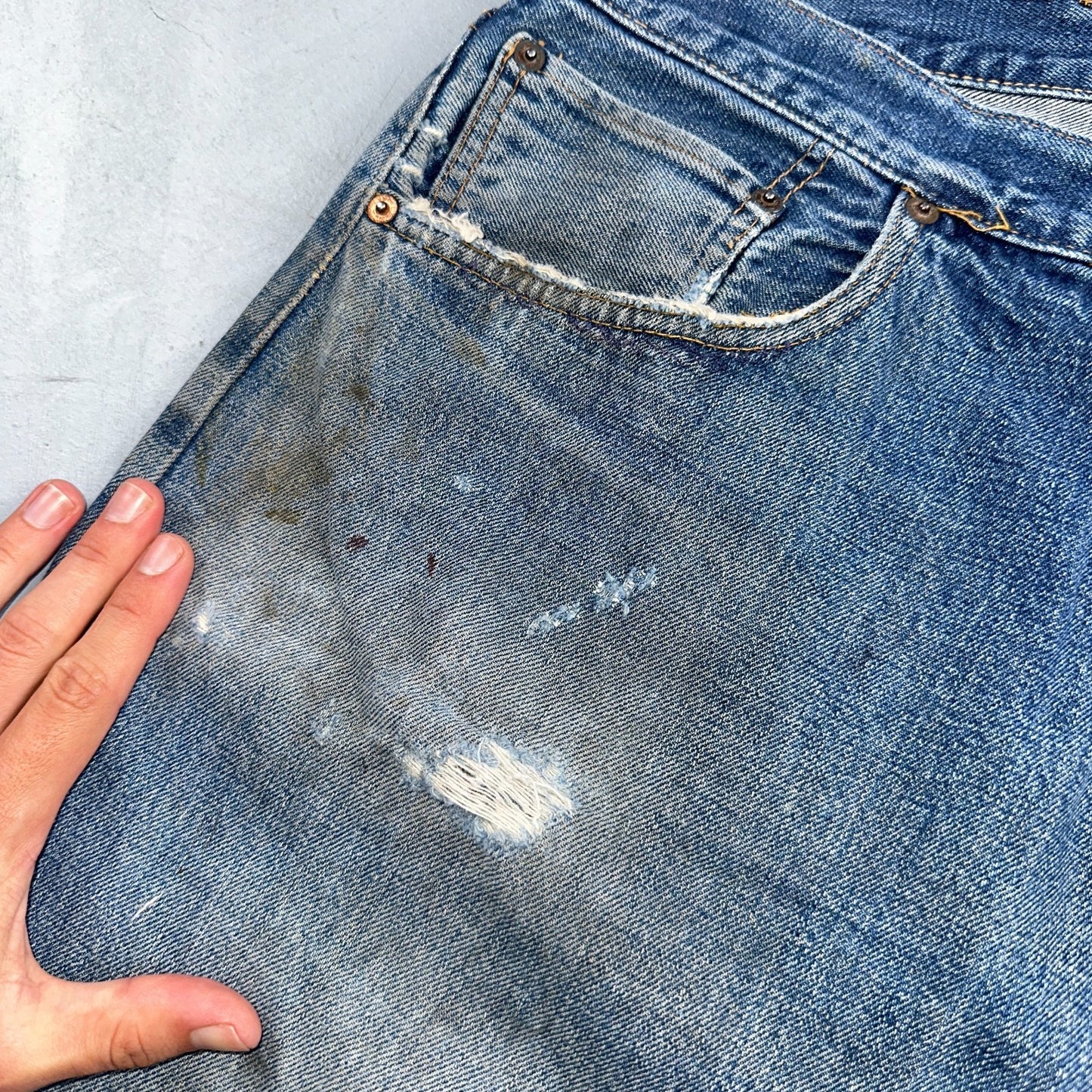 Levis 501 Vintage 70s SS Redline Selvedge USA XX Jeans Med Wash 48x30 Act 44x27