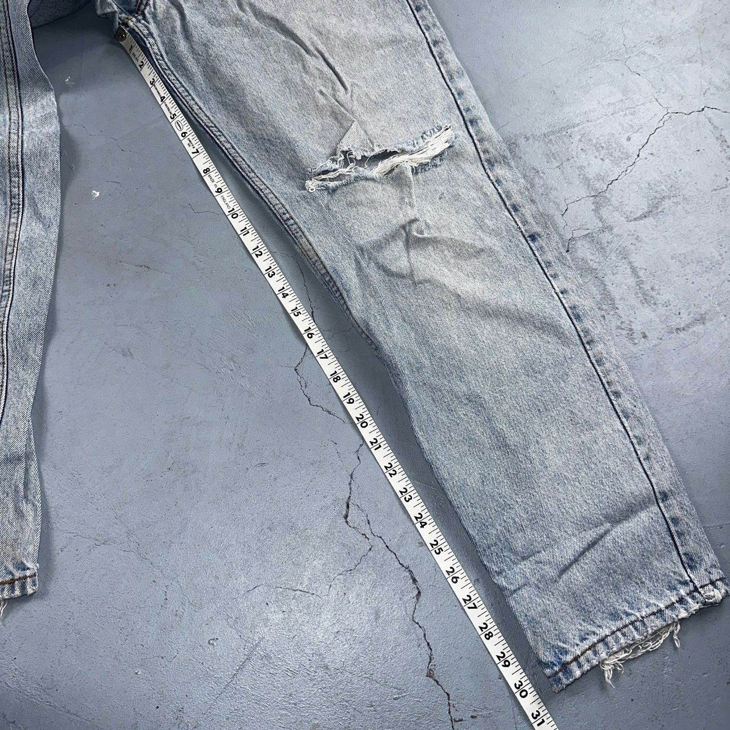 Levis 550 Vintage 90s USA Orange Tab Relaxed Blue Ligh Wash Jeans 36x32 Ac 33x30