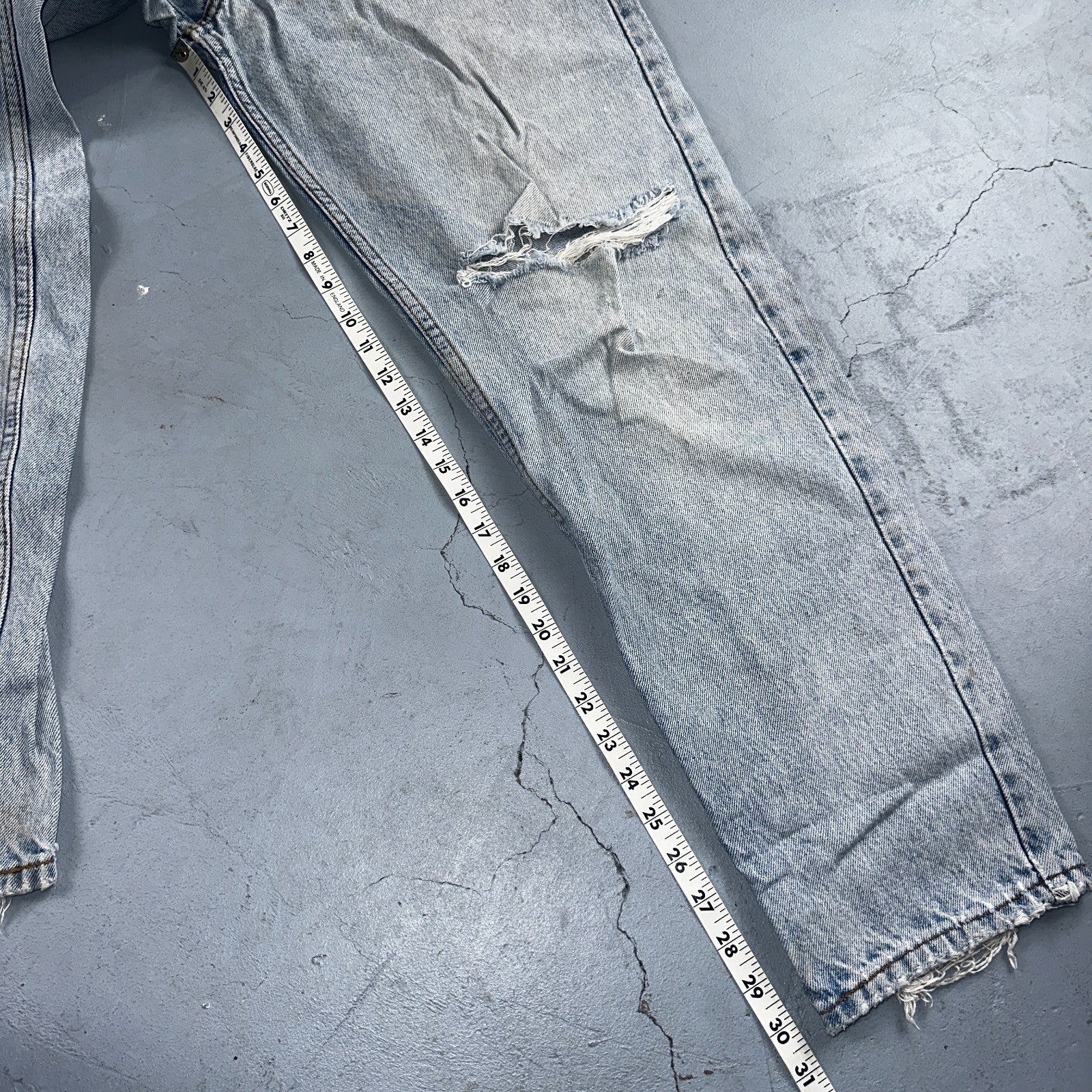 Levis 550 Vintage 90s USA Orange Tab Relaxed Blue Ligh Wash Jeans 36x32 Ac 33x30