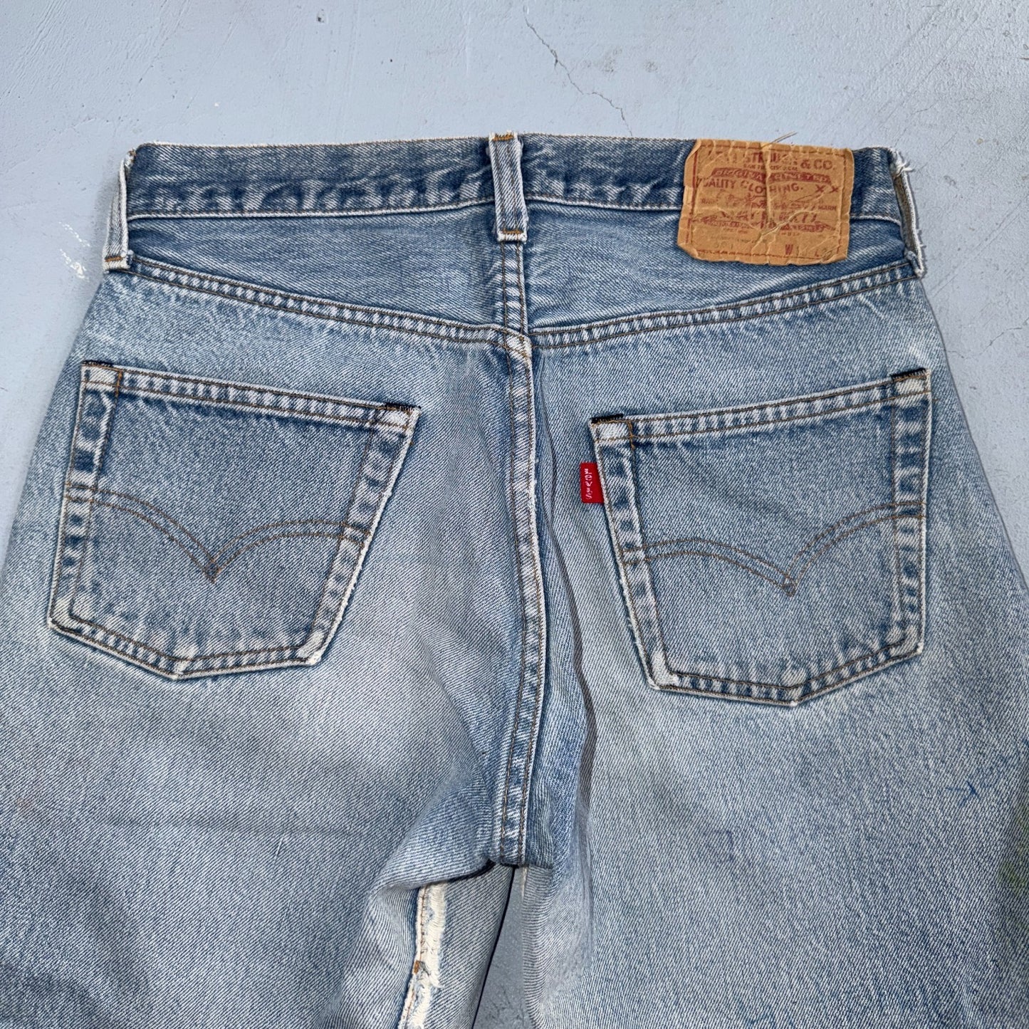 Levis 501 Vintage 80s Redline Selvedge USA XX Jeans Light Wash 30x32 Act 29x28