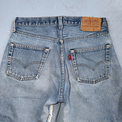 Levis 501 Vintage 80s Redline Selvedge USA XX Jeans Light Wash 30x32 Act 29x28