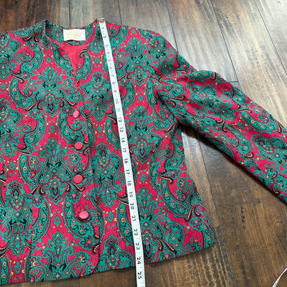 Pendleton Country Sophisticates Paisley Blouse Shirt Top Size 12 Petite Vintage