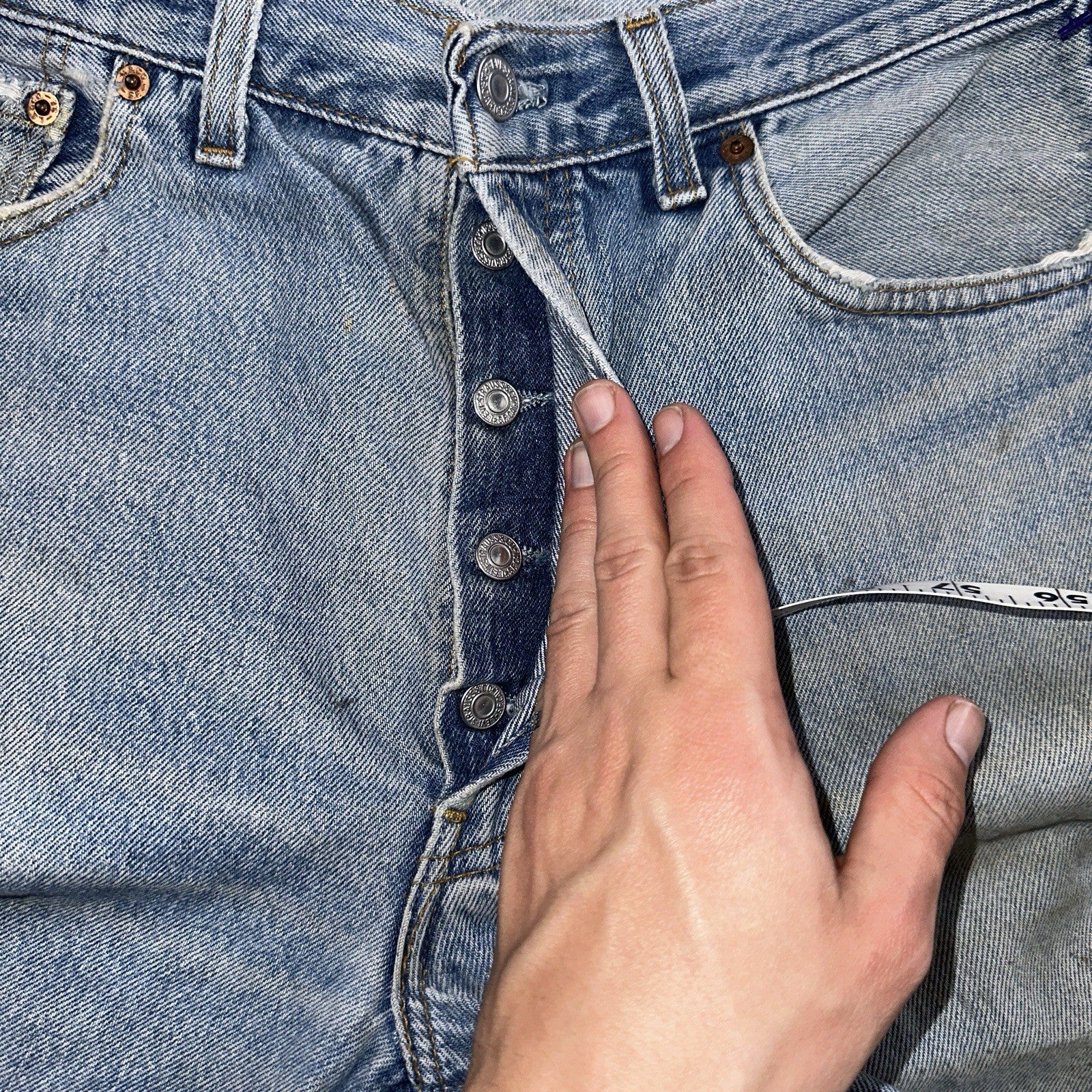 Levis 501 Vintage 90s Y2K XX Straight Leg Jeans Blue Med Wash 34x32 Act 33x31