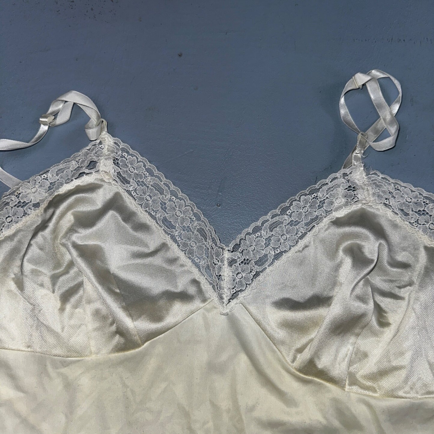 VTG Vanity Fair Lingerie Slip Dress Sleepwear Full Sweep Nightgown Lace Lot 2