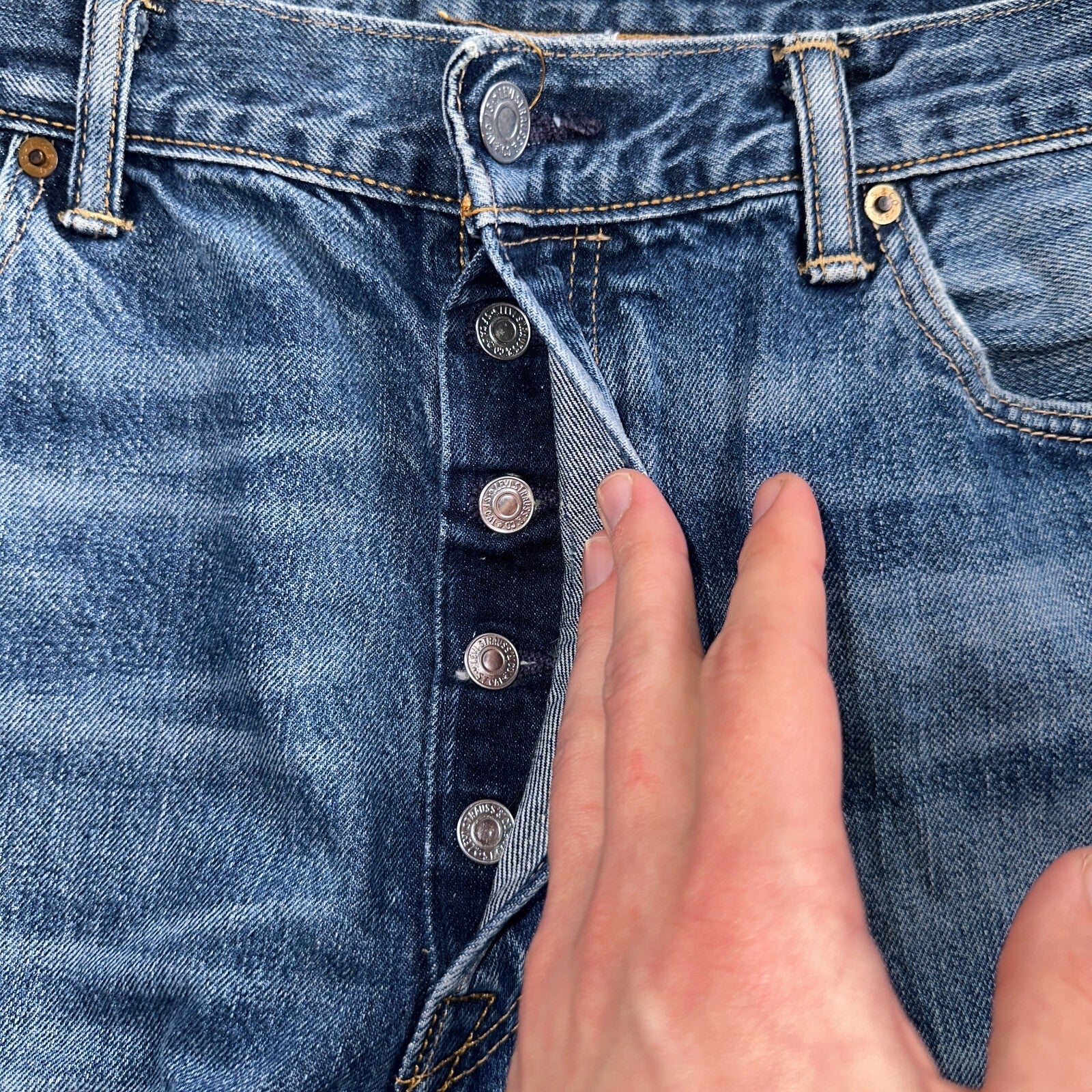 Levis 501 Y2K XX Straight Leg Jeans Blue VTG Med Wash 36x34 Act 35x33