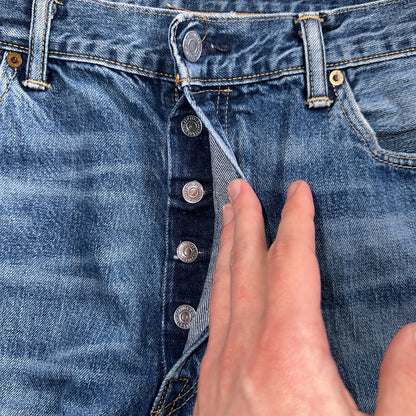 Levis 501 Y2K XX Straight Leg Jeans Blue VTG Med Wash 36x34 Act 35x33