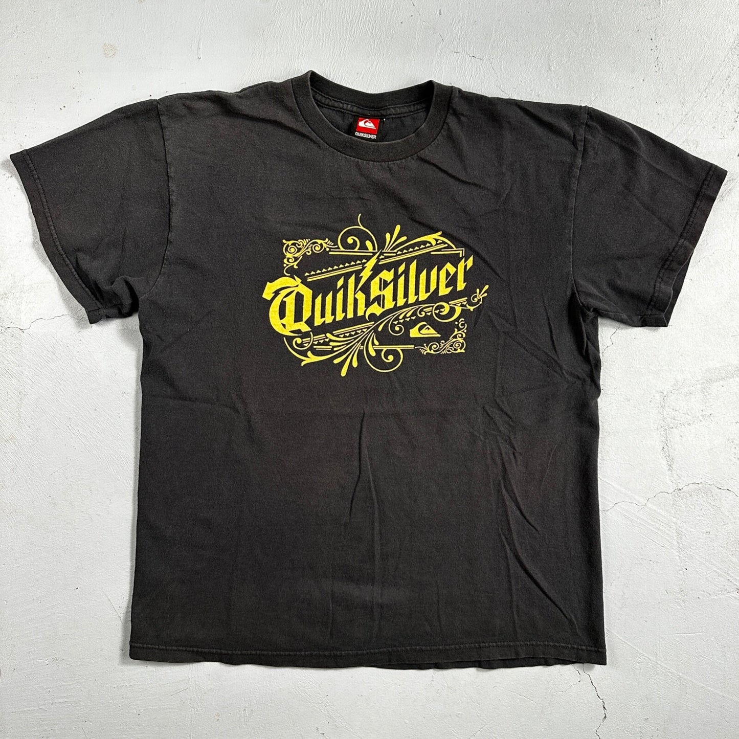 Quicksilver Y2K Basic VTG T Shirt Skater Core Skateboard Mexico Black Large