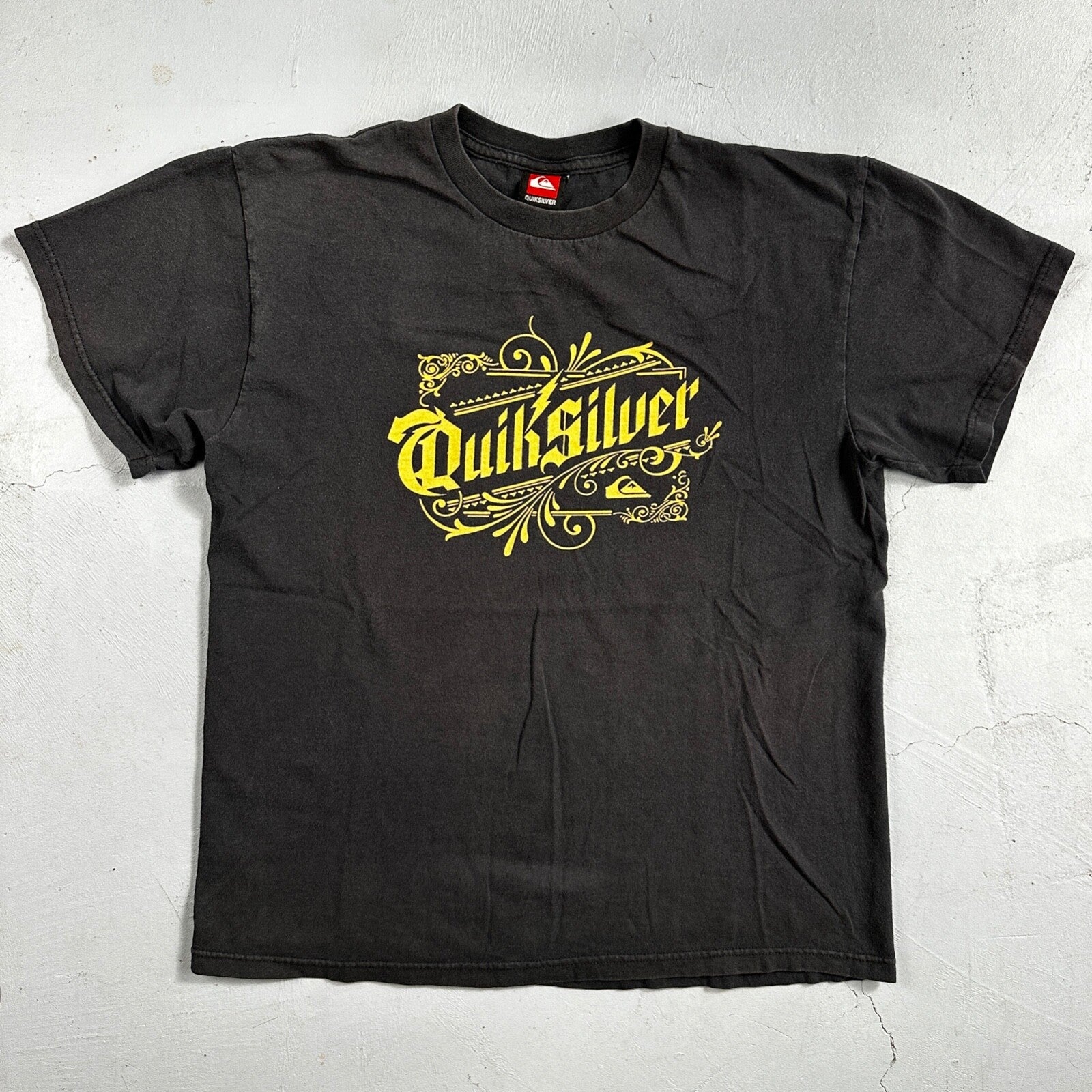 Quicksilver Y2K Basic VTG T Shirt Skater Core Skateboard Mexico Black Large