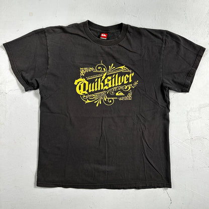 Quicksilver Y2K Basic VTG T Shirt Skater Core Skateboard Mexico Black Large
