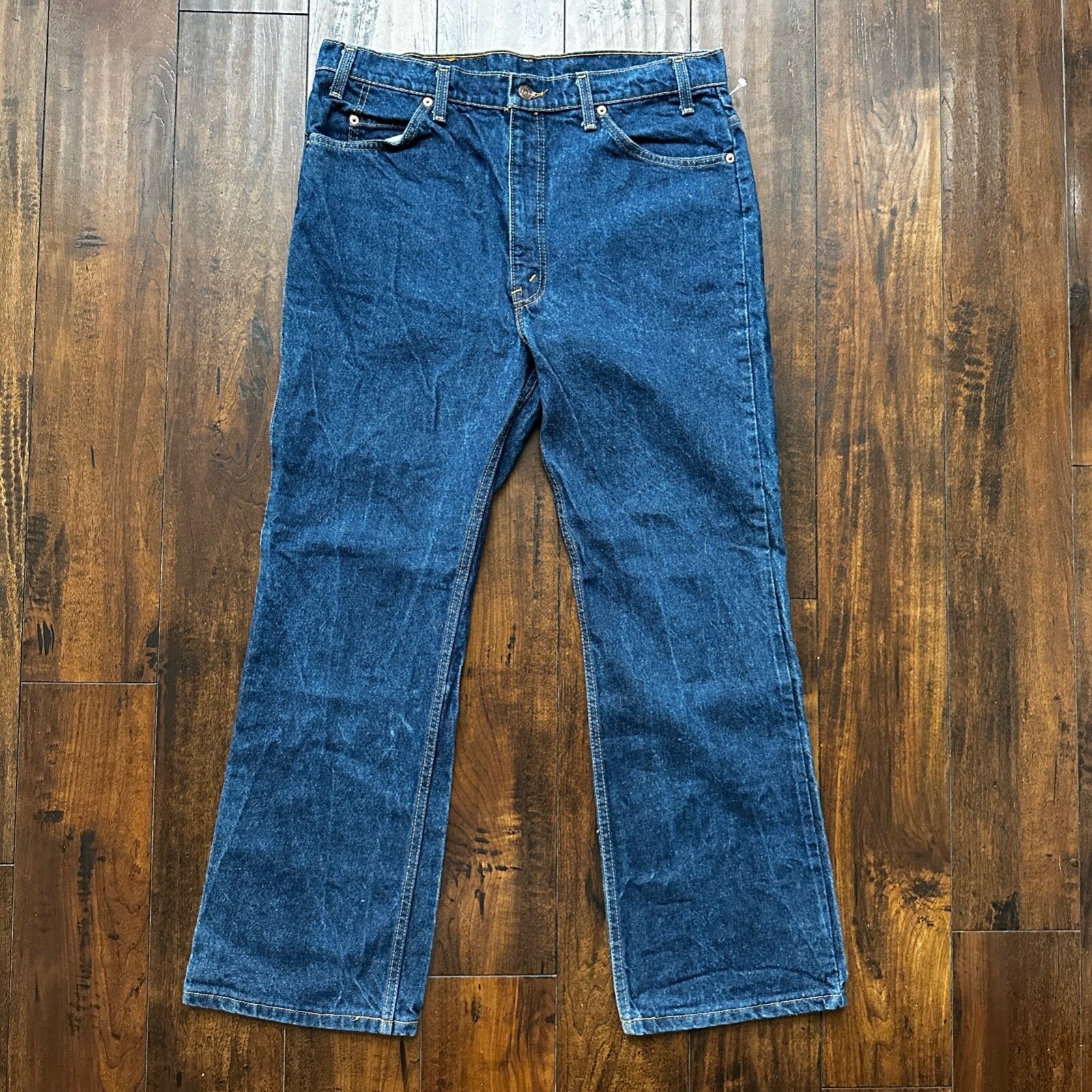 Levis 517 Vintage 90s USA Orange Tab Bootcut Flare Blue Jeans 38x30 35x29