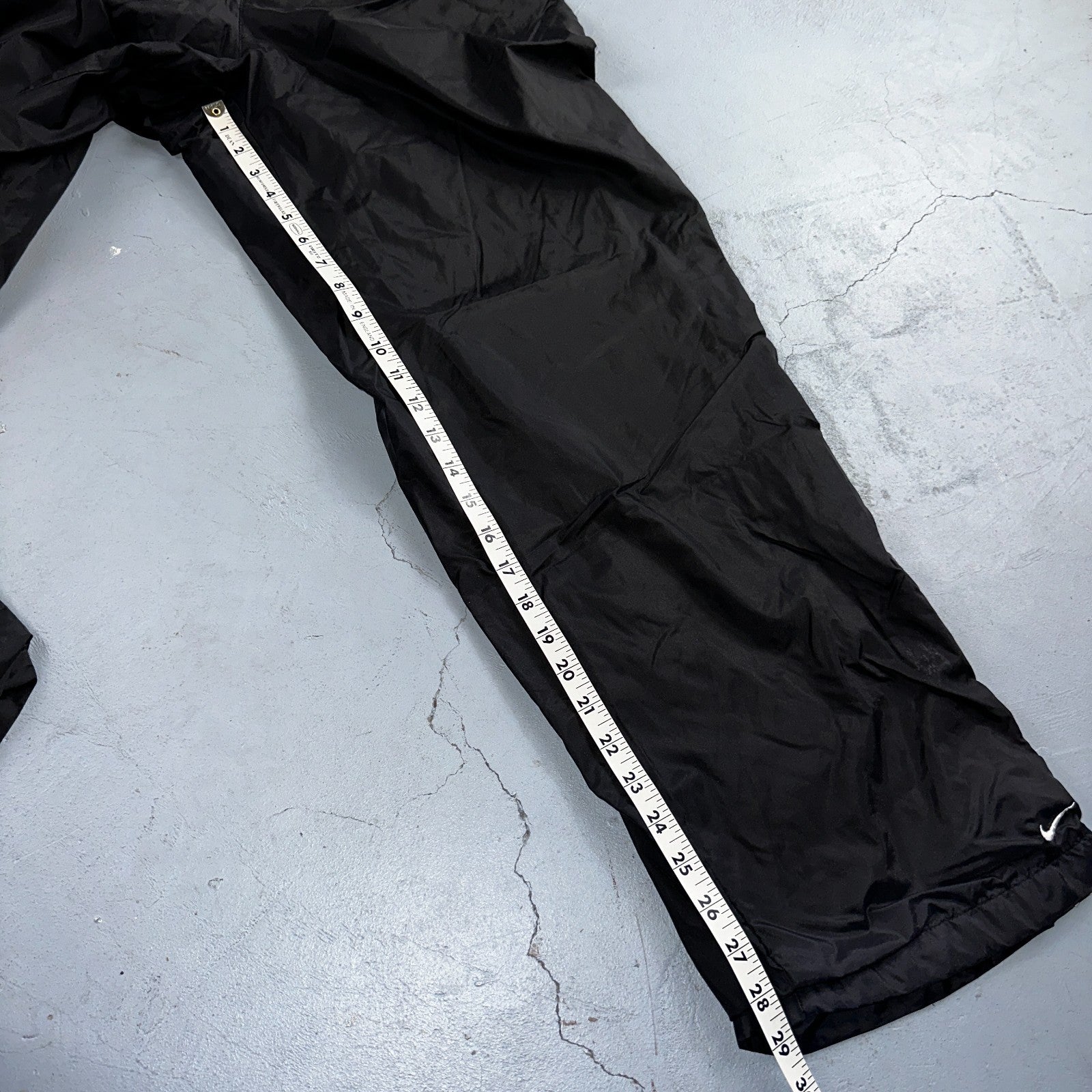 Nike VTG 90s Windbreaker Track Pants Ankle Zip Lined Black 1990s Essential
