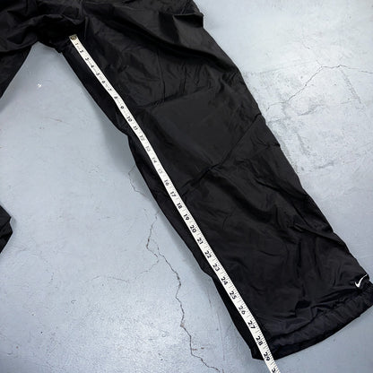 Nike VTG 90s Windbreaker Track Pants Ankle Zip Lined Black 1990s Essential
