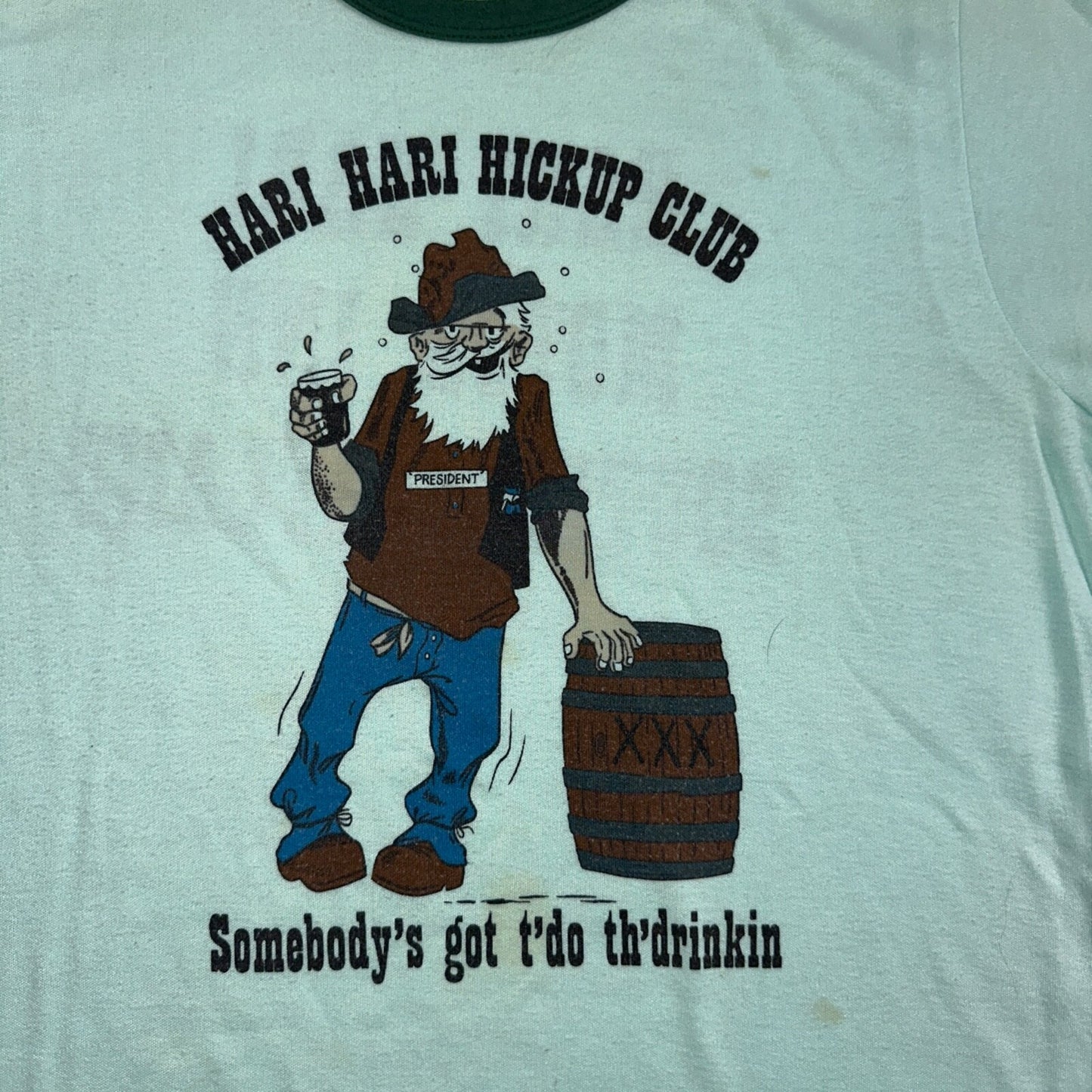 Hari Hari Motor Inn VTG T Shirt Funny Drinking Alcohol Joke Humor Barrel 70s