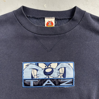 Looney Tunes TAZ 90s USA Sweatshirt VTG Crewneck XL Navy Cartoon Bugs Bunny