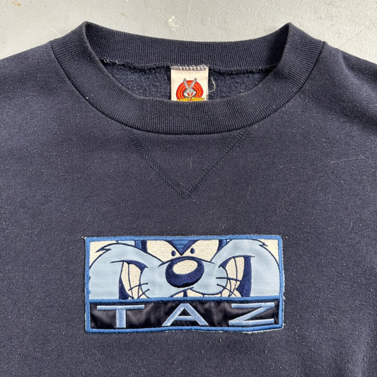 Looney Tunes TAZ 90s USA Sweatshirt VTG Crewneck XL Navy Cartoon Bugs Bunny