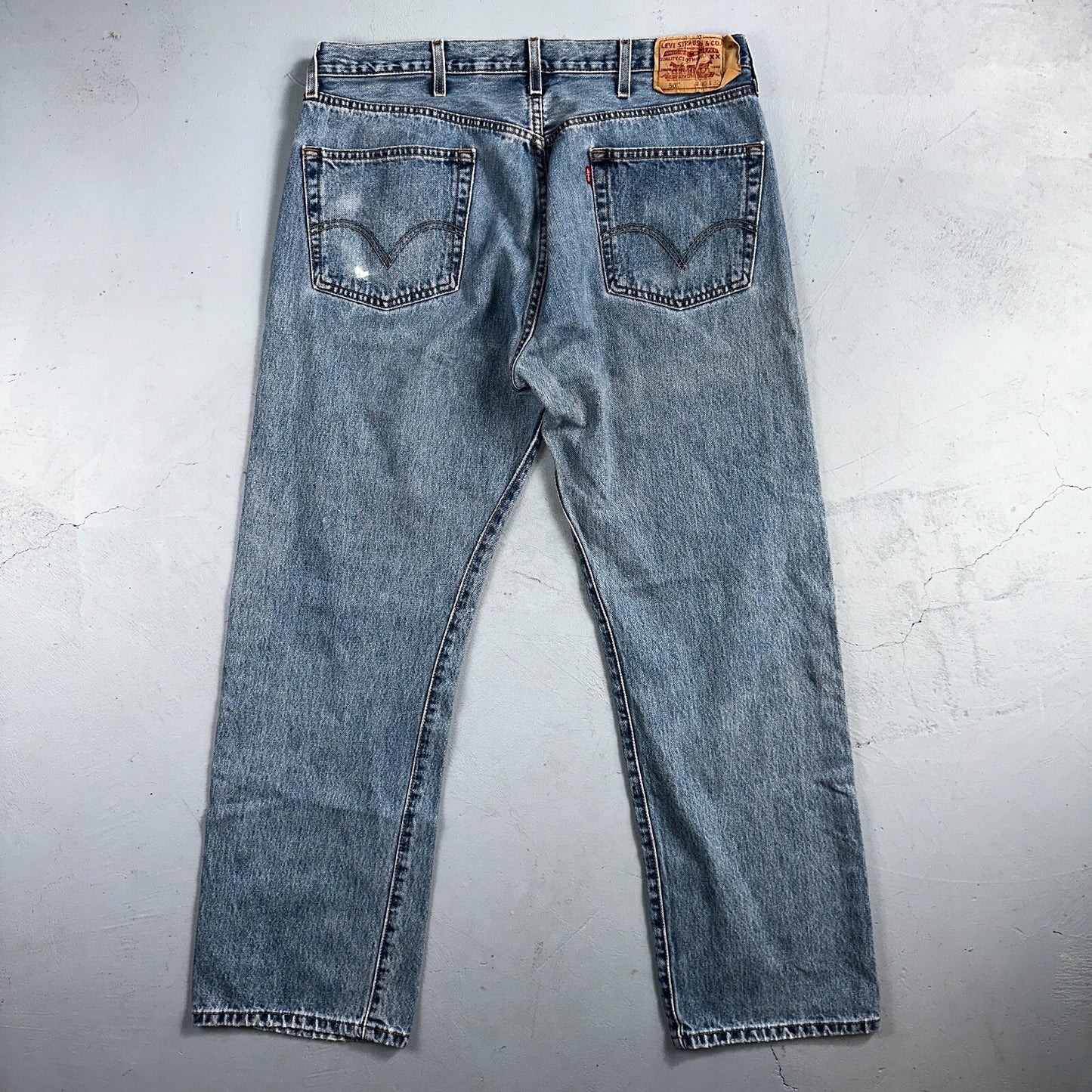Levis 501 Vintage 90s Mexico Straight Leg Jeans 40x32 Y2K Light Wash Act 36x30