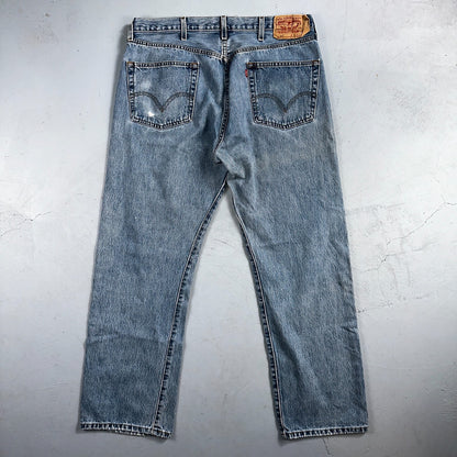 Levis 501 Vintage 90s Mexico Straight Leg Jeans 40x32 Y2K Light Wash Act 36x30