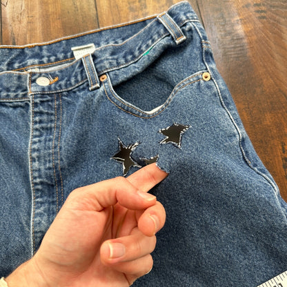 Levis 517 Vintage 90s USA Orange Tab Bootcut Flare Blue Jeans 38x32 Act 35x30