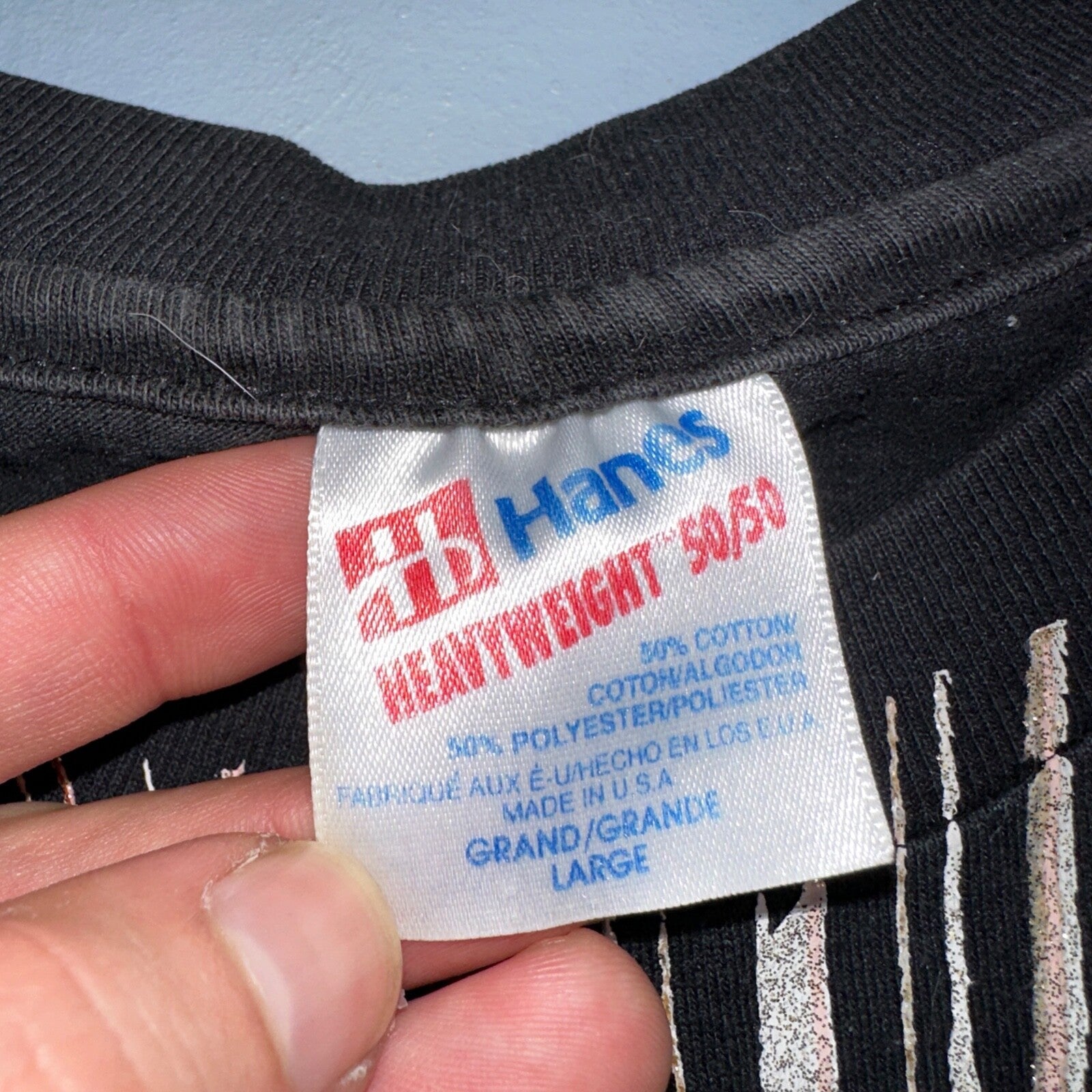 Hanes Las Vegas Nevada Glittery VTG T Shirt New Years Paint Splash Casino 90s