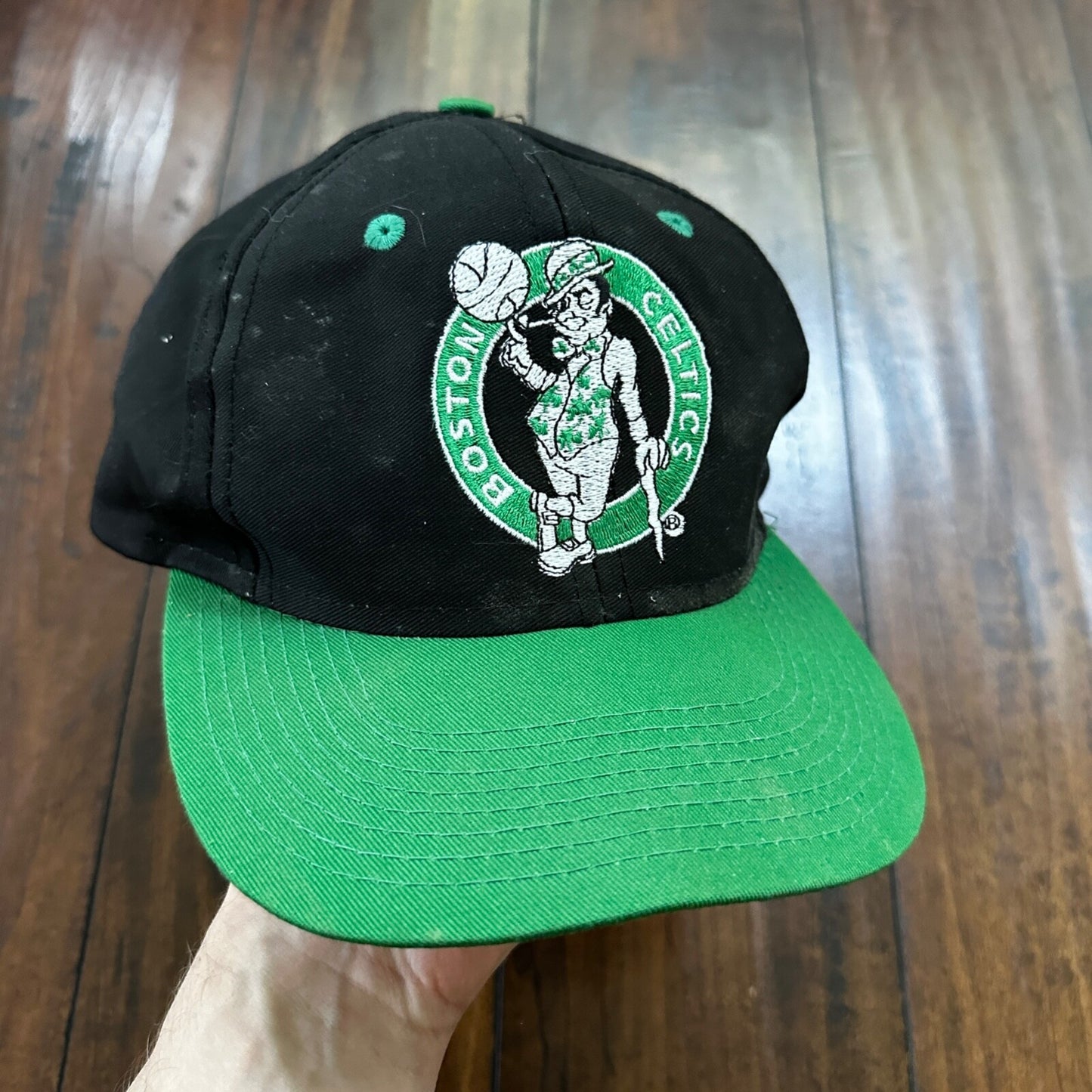 Boston Celtics VTG Hat Cap Snapback NBA Competitor Green Black Basic Team